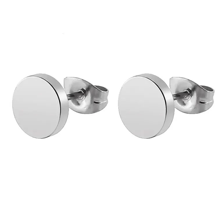 4 Pairs Stainless Steel Stud Earrings for Men Women Hoop Earrings Huggie Piercing 18G