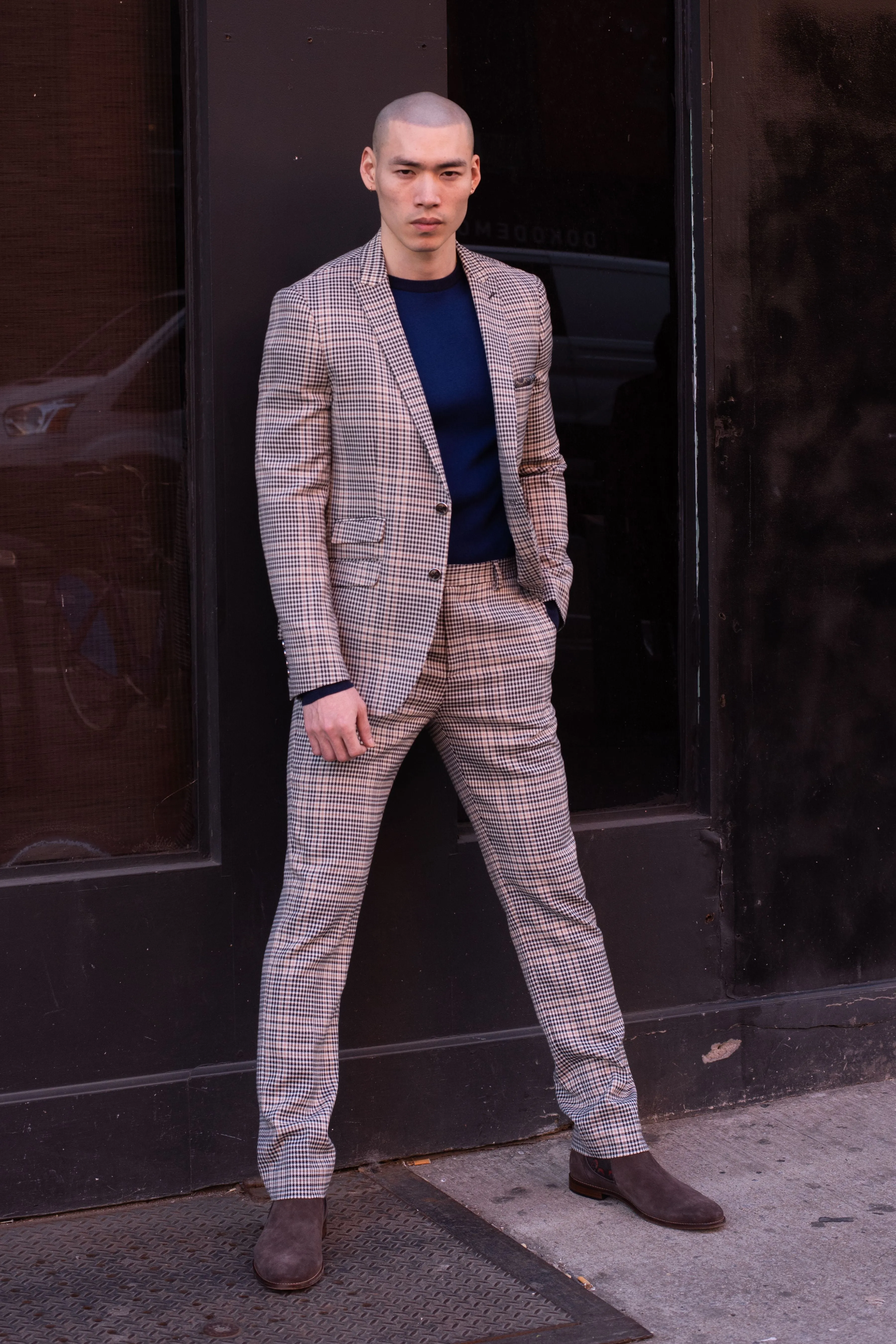 Ashton Peak Jacket - slim - Black Tan Houndstooth