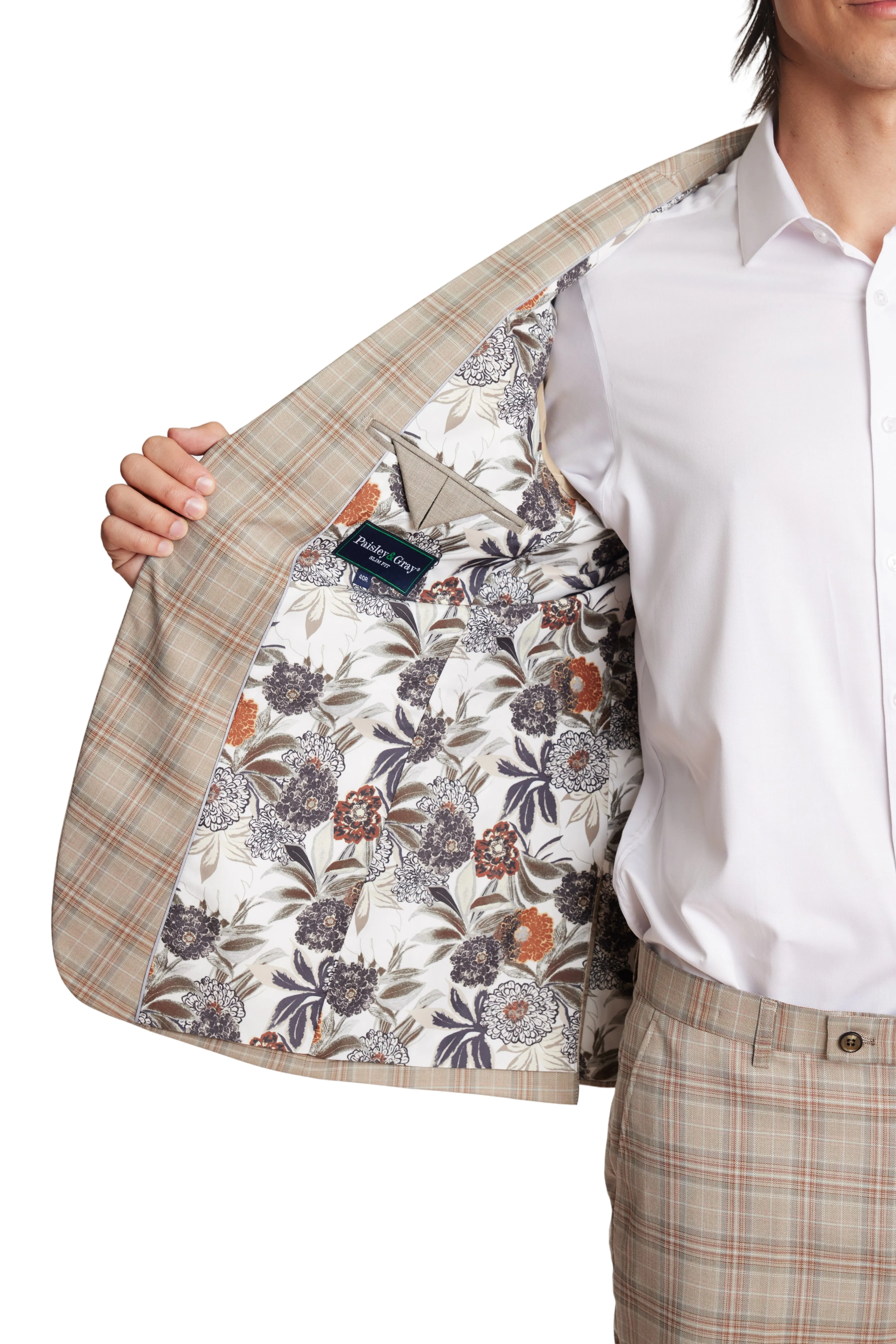 Ashton Peak Jacket - slim - Lt Khaki Check