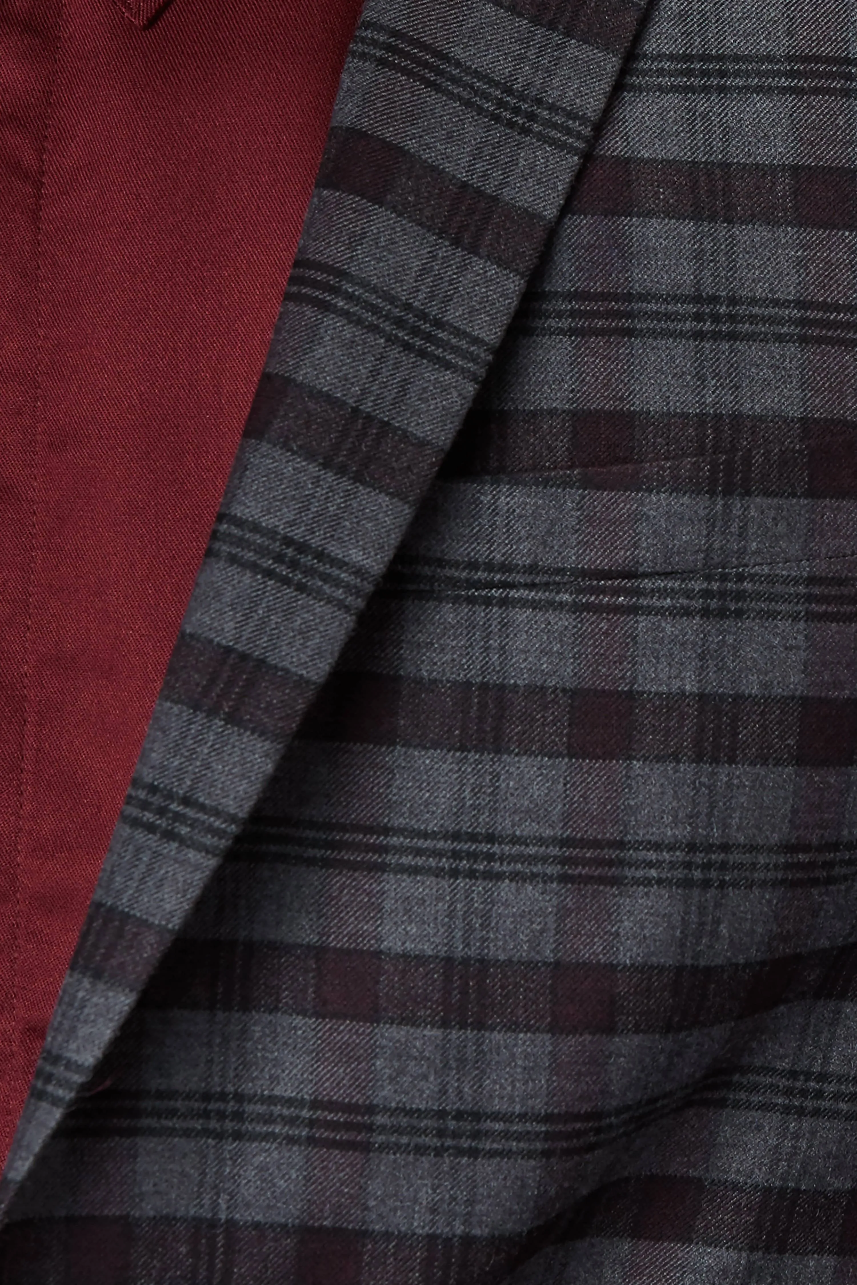 Besen Skinny Fit Suit Jacket in Burgundy and Grey Check - ARCHIVE