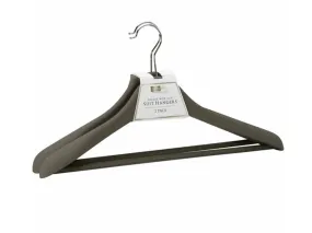 Grey Rubber Wood Hangers 2pc
