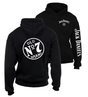 Jack Daniel's Mens Hoodie W/ Logo On Front, Back & Sleeve Shirt