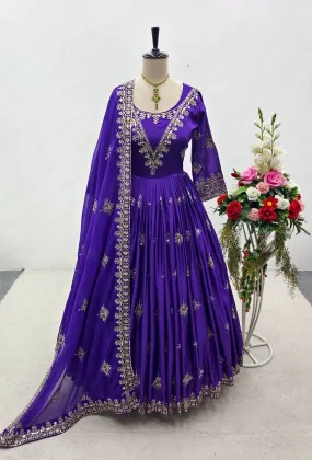 Party wear Designer Women Gown Pant with Dupatta Suit