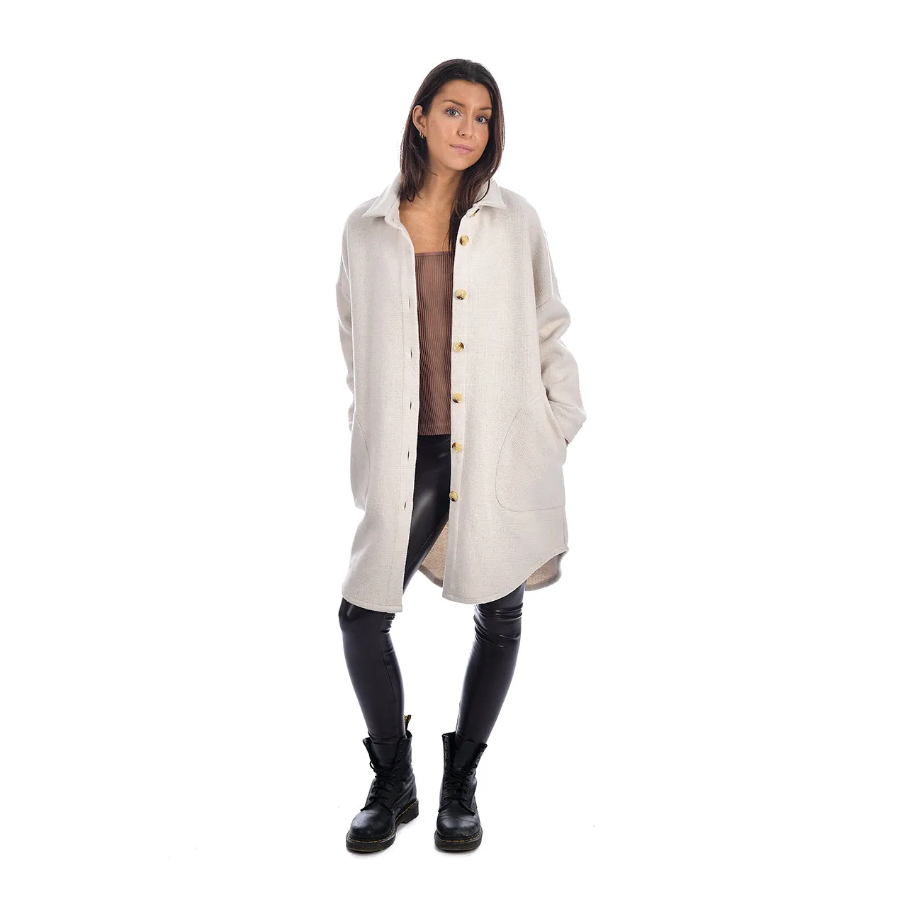 RD STYLE - Ladies Woven Coat | Dark Olive