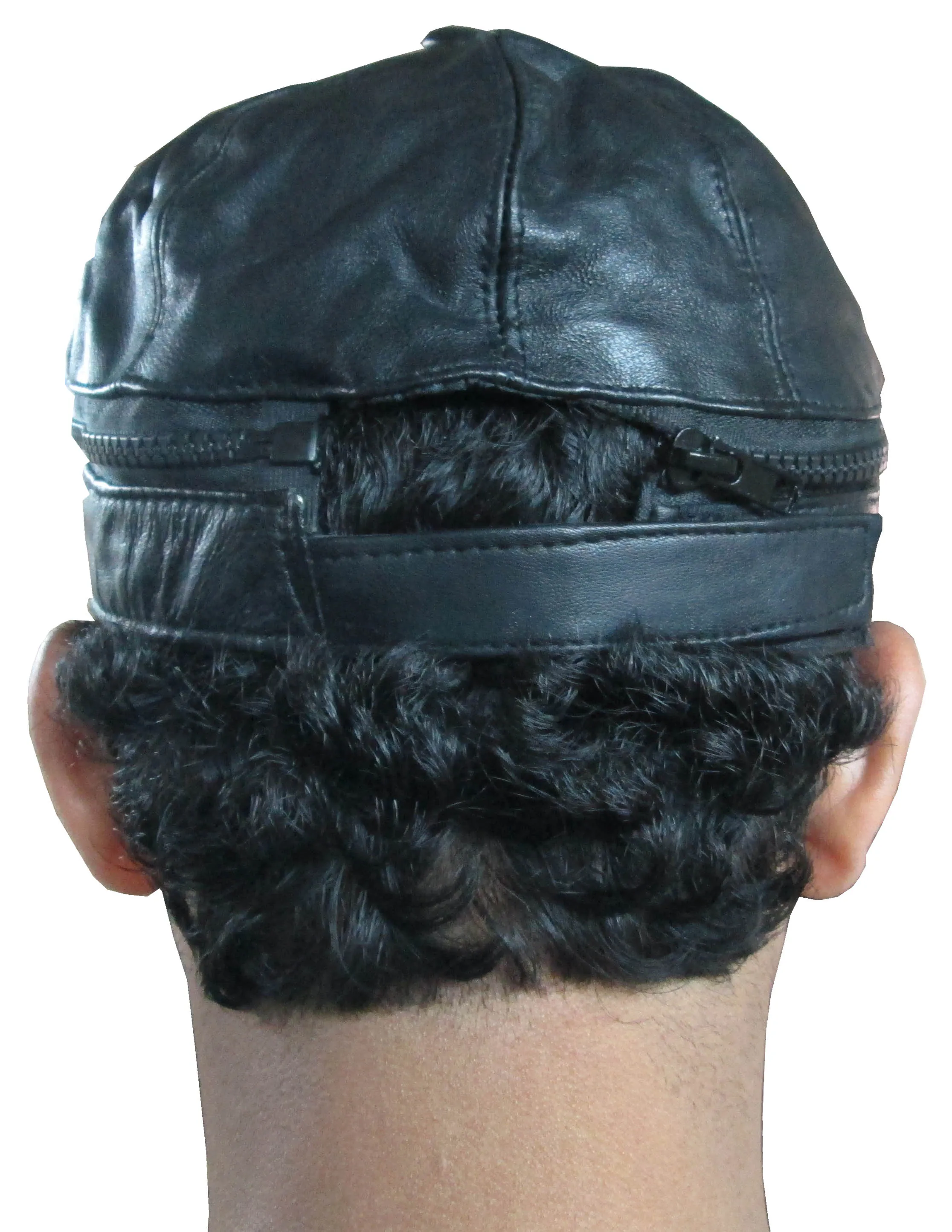 RL Leather Zipper Cap
