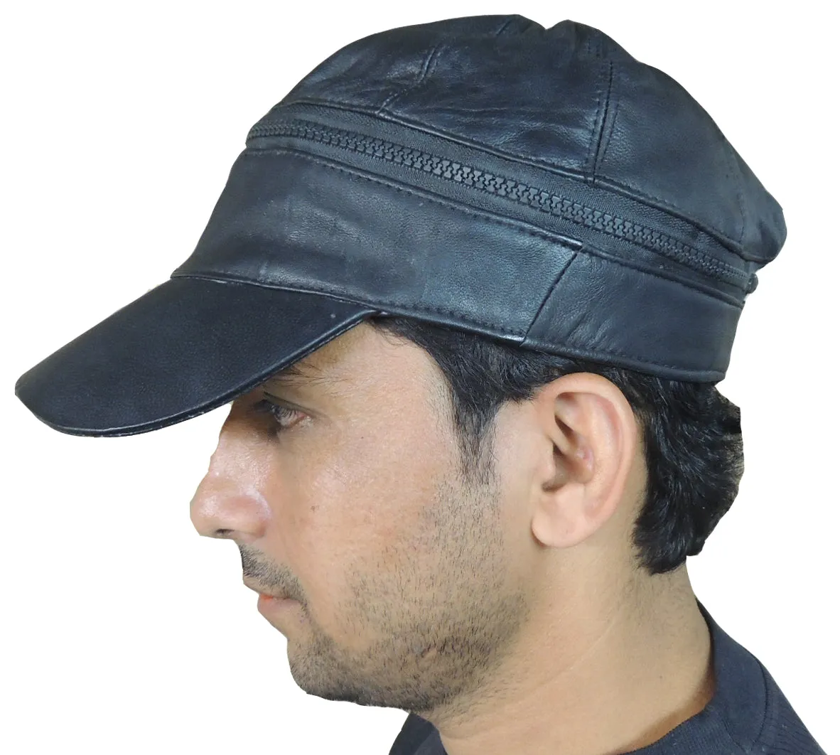 RL Leather Zipper Cap