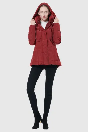 Short Down Coat with Removable Hood