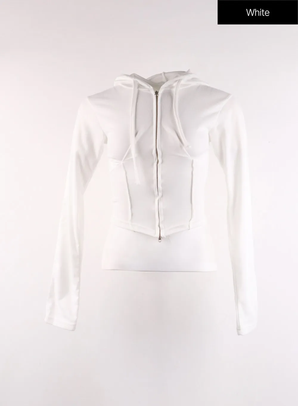 Slim Fit Zip-Up Crop Hoodie CF405