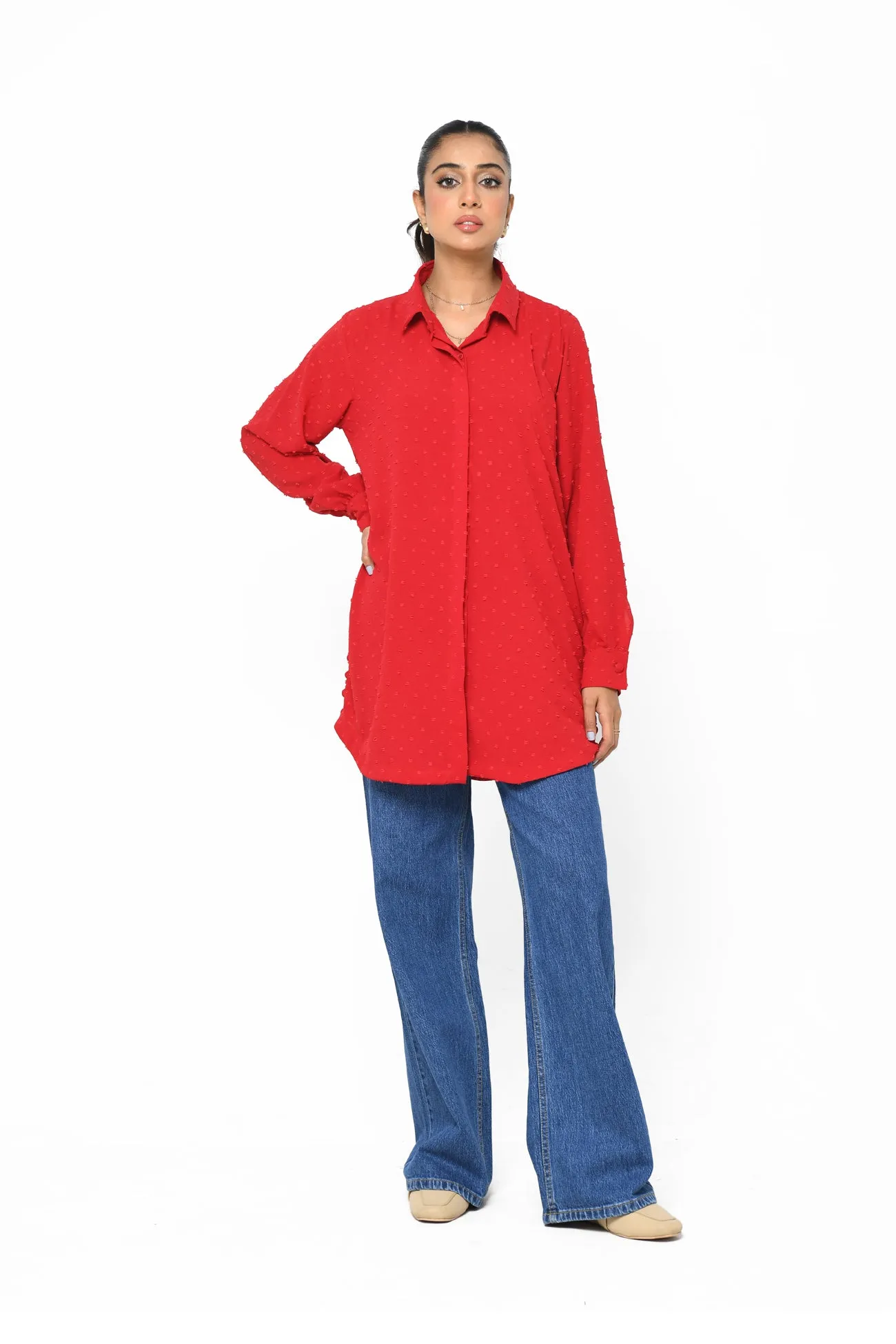 Textured Collar Shirt