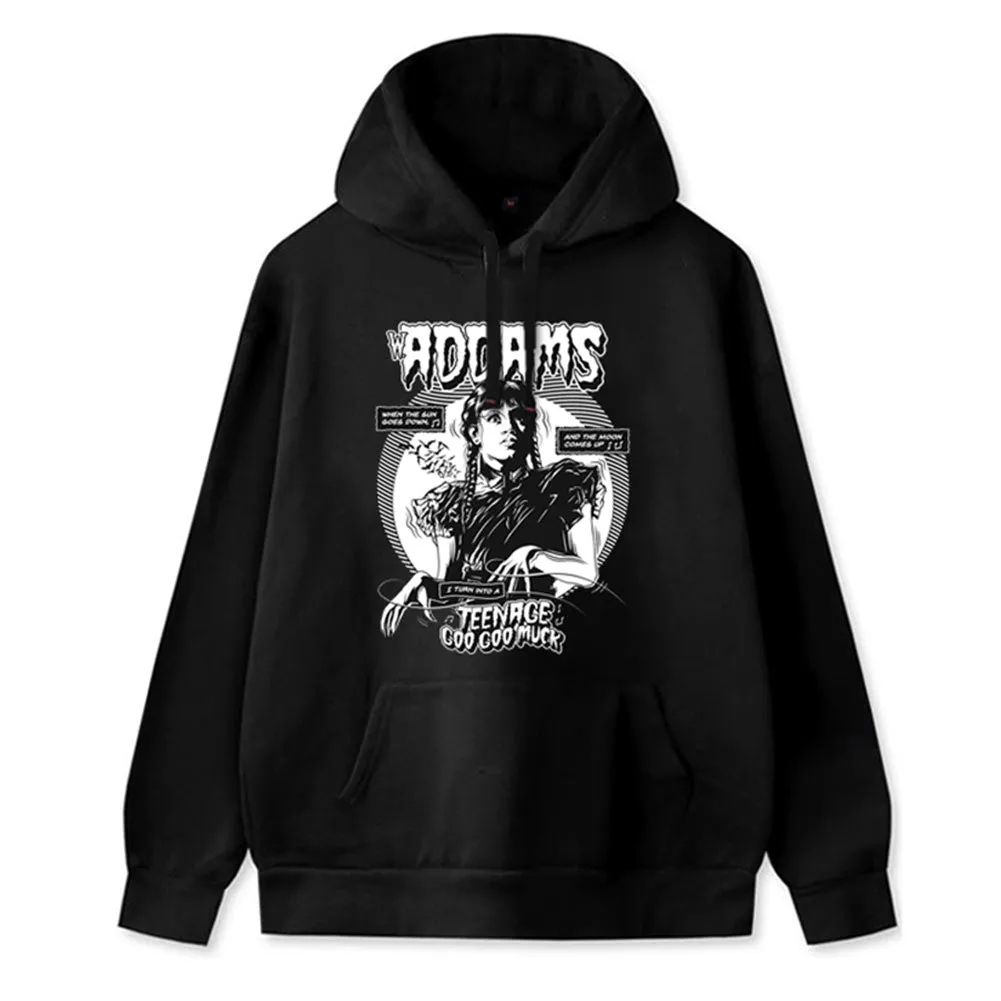 Wednesday Addams Cosplay Hoodie 3D Printed Hooded Sweatshirt Men Women Casual Streetwear Pullover